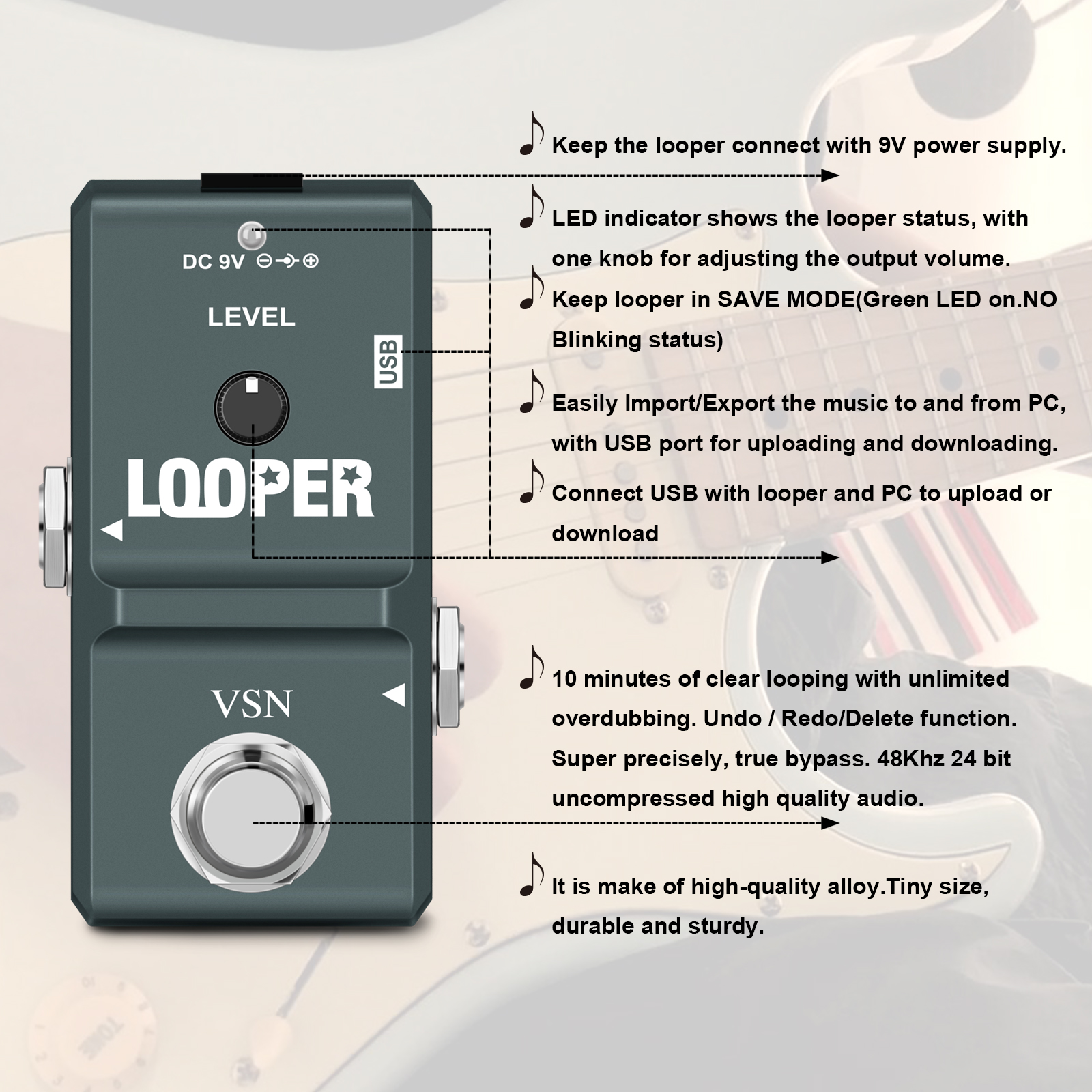 VSN Guitar Looper Pedal Digita - Looper Pedal Guitar recensie en prijs