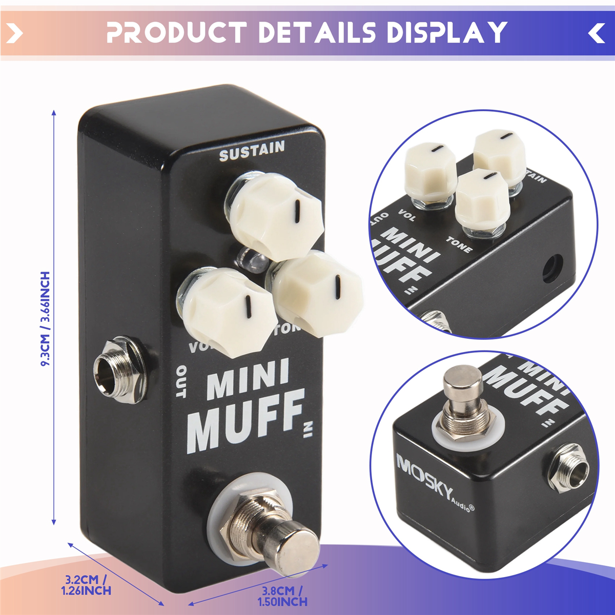 L67A Pro MOSKY Mini Muff Fuzz  - Looper Pedal Guitar recensie en prijs