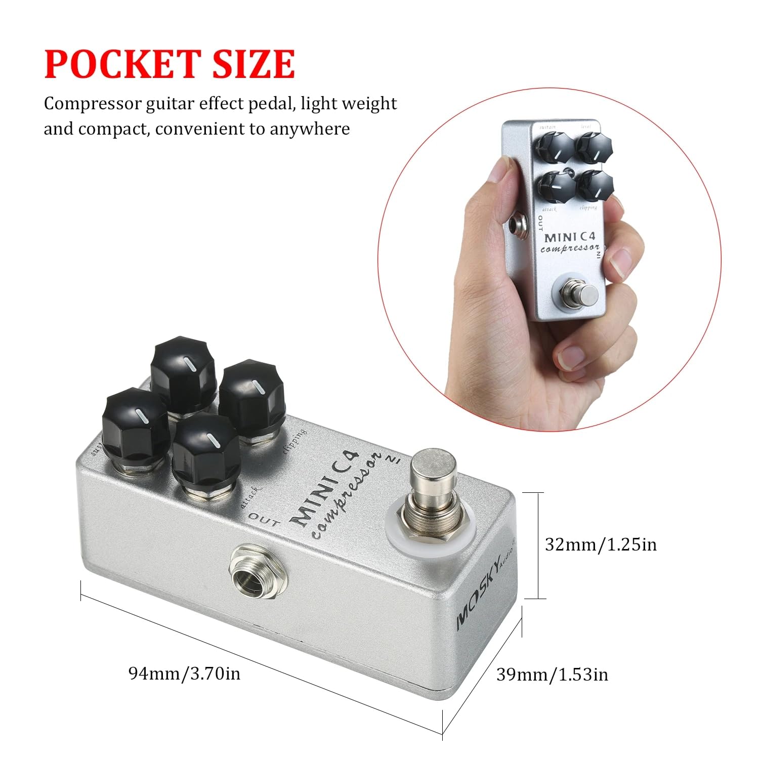 Mosky MINI C4 Dynamic Compress - Looper Pedal Guitar recensie en prijs