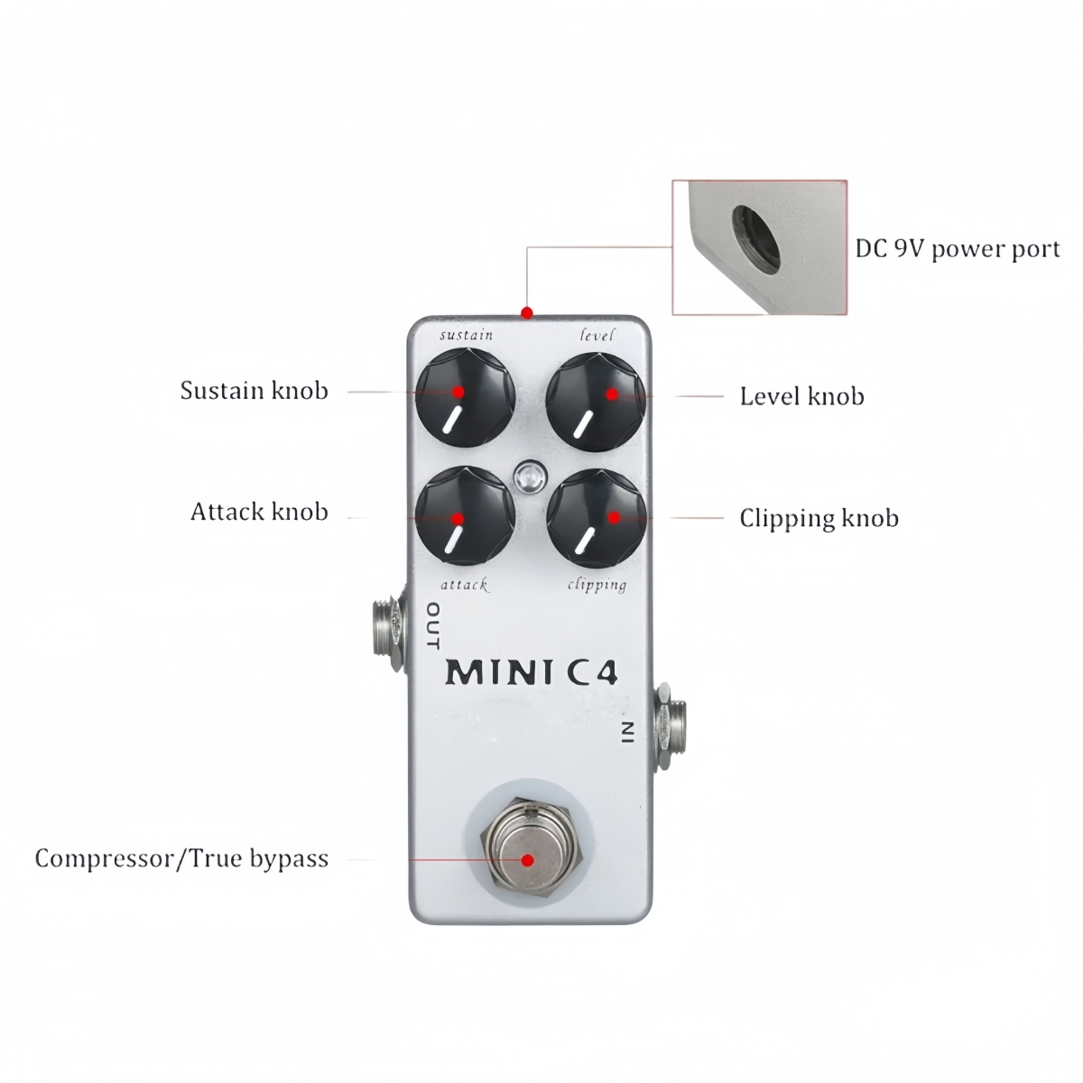 Mosky MINI C4 Dynamic Compress - Looper Pedal Guitar recensie en prijs