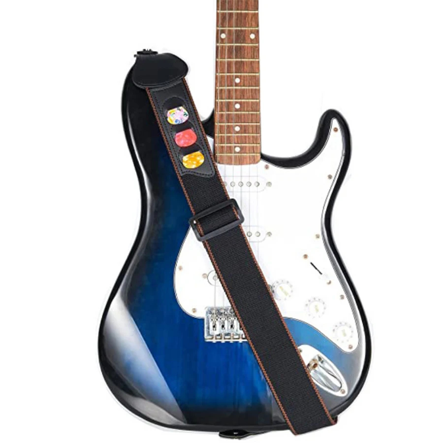 7Pcs/Set Guitar Strap Black PU - Guitar Strap Padded recensie en prijs