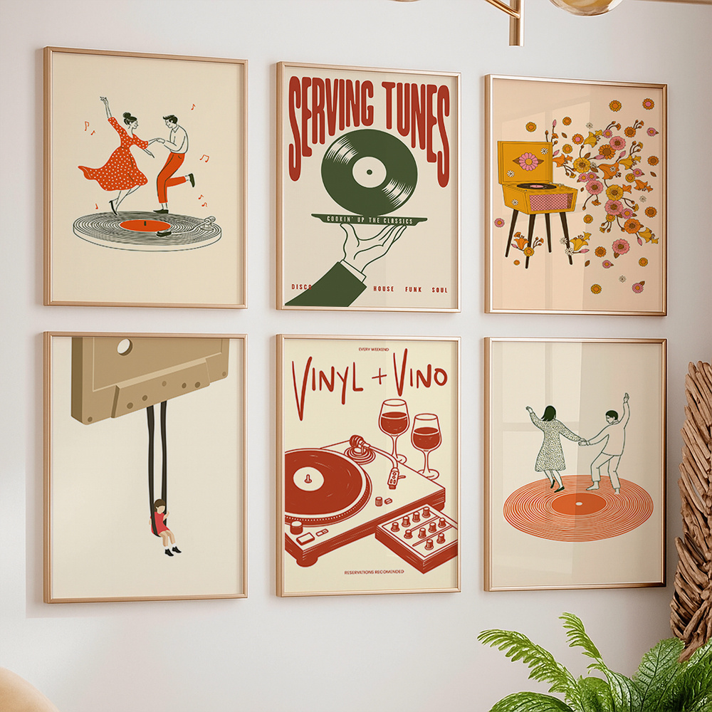 1pc Vintage Music Canvas Poste - Audio Music Live recensie en prijs