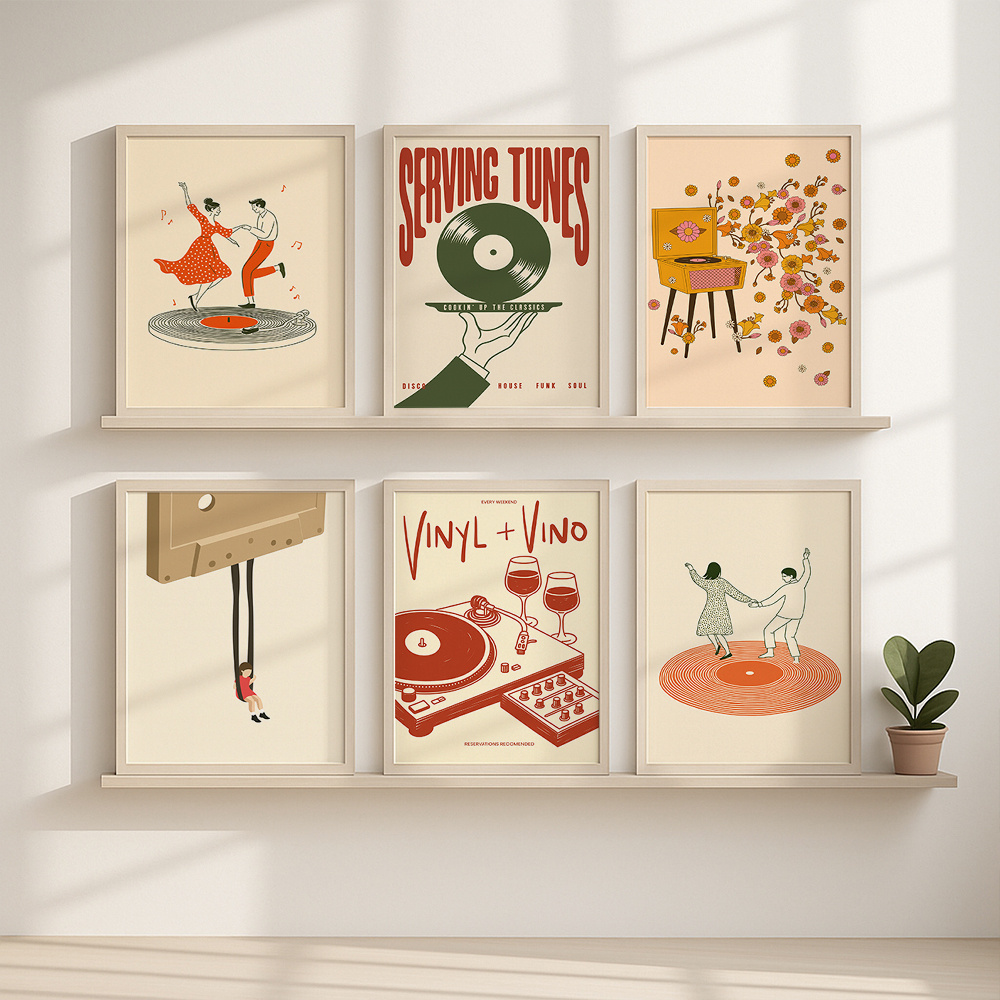 1pc Vintage Music Canvas Poste - Audio Music Live recensie en prijs