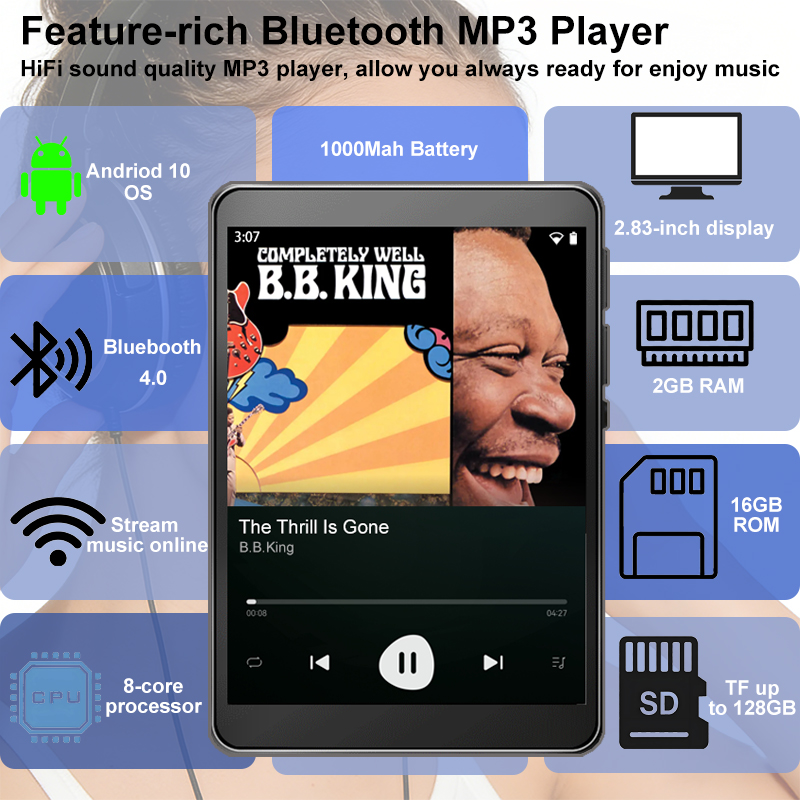 WiFi MP3 Player Andriod 10 Spo - Download Audio Music Player recensie en prijs